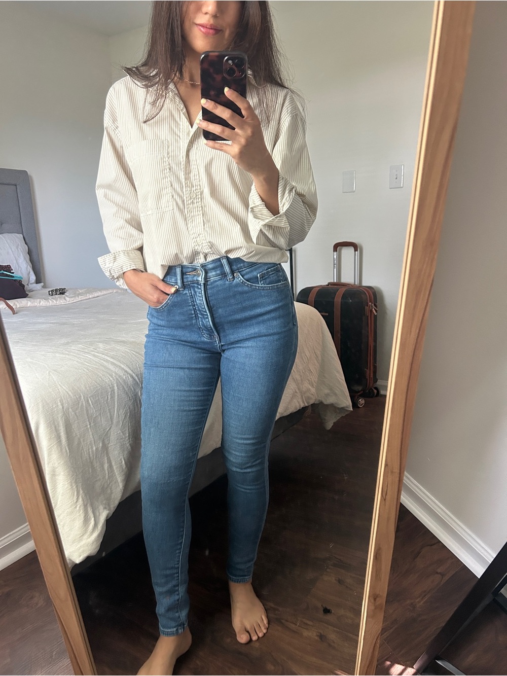 Express Women's High-Rise Blue Skinny Jeans